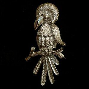 Vintage Signed Judy Lee Parrot Brooch - Mid-Century Designer